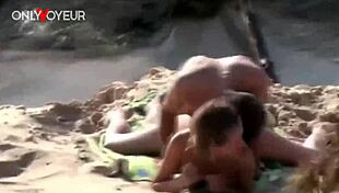 Watch this teen babe get hammered on the beach!