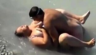 beach voyeur catches bbw mermaid with huge tits in the sea