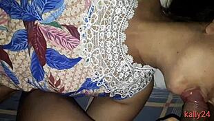 I watch my wife Kally get cummed by two guys in gangbang