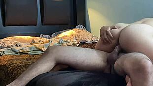 young couple enjoys intimate homemade moment