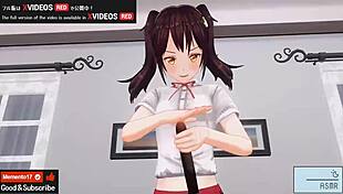 Uncensored Japanese hentai anime features handjob and blowjob, asmr earphones recommended