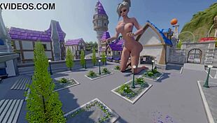 mercy outgrows blizzard world spawn in kinky anime style