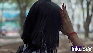 Shy 18-Year-Old Schoolgirl Skips Class for Huge Cock Stranger!