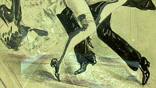 Vintage erotic illustration from antique retro anime