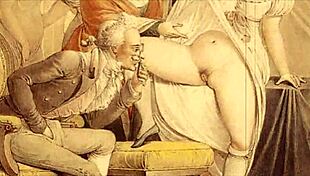 Vintage erotic illustration from antique retro anime