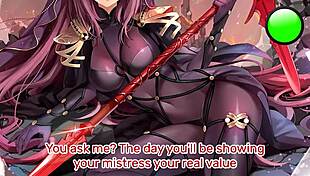 In this hentai, Scathach trains your stamina with femdom edging in POV.