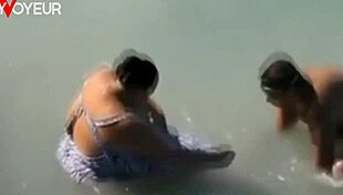 beach voyeur catches bbw mermaid with huge tits in the sea