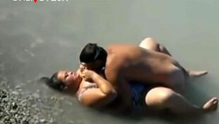 beach voyeur catches bbw mermaid with huge tits in the sea