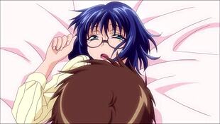 Oppai lusting for a threesome with a naughty student and his girlfriend