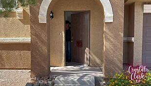 Blonde girl in glasses accidentally drawn into dad's girlfriends' plans