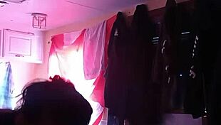 Sucking a deep load from canadian slut's blowjob