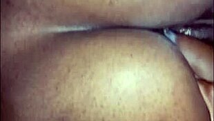 Ebony beauty gets wet in doggystyle with monster cock