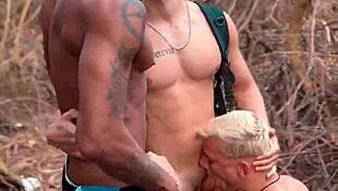 Orgy breaks loose with the famous ones outdoors on engenheiro goulart trail with several well-endowed young guys