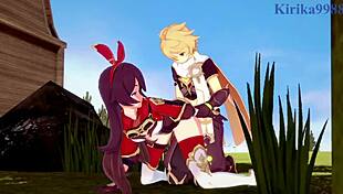 Amber and fischl amy and aether intense sex - genshin impact hentai