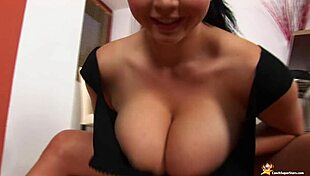 Flexible busty milf peeing in standing splits 😍