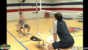 these athletic gays are fucking each other's butts so hard with huge cocks