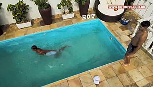 Pool Party Threesome Fuck