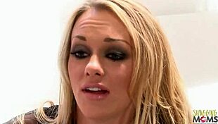 two blonde milfs with fake boobs get dicked in steamy threesome fantasy