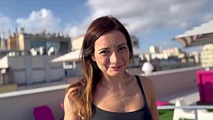 milf's footjob and blowjob in hotel room