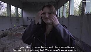 Russian blowjob at an abandoned construction site