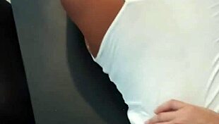 Beautiful amateur with natural big boobs gets rough in the living room