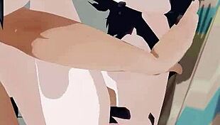 Kazusa bestia en acción hentai 3D cartoon!