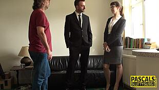 the sub's ass gets belted and pounded hard in bdsm