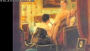 Artists create vintage erotic drawings in antique anime style