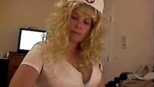 Busty Brunette Plays Blonde Nurse, Sucking Patient’s Cock for Relief in Slutty Natural Tits Action