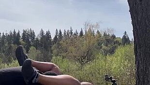 Chubby bbw remi enjoys a moment on a giant rock with her partner