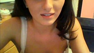 Sexy college coed teases with POV striptease, ripping clothes on cam.