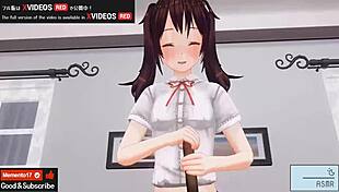 Uncensored Japanese hentai anime features handjob and blowjob, asmr earphones recommended