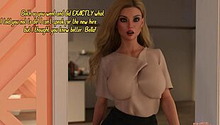 Brunette and redhead caught cheating by busty blonde