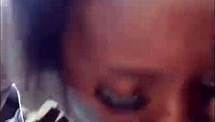 Ebony chick sucking white dick sloppy and wet 😏