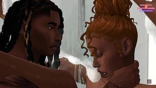 Mae and Step-Brother Moriah in Shower Early Morning