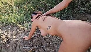 Couple fucks on italian nude beach with handjob and blowjob leading to hardcore