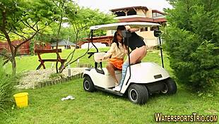 Slut getting pissed on outdoors!