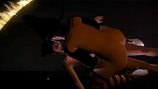 Esmeralda, the sexy cougar witch, flaunts her big tits and curvy ass!