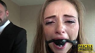 Whipped and bound submissive lady gets fingered in high definition bondage reality!