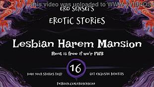 lesbian harem mansion brings erotic orgasms in this audio for women