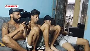 Curious hetero friend fucks two guys bareback 😈 Subscribe for more!