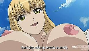 Hentai booty student at college outdoor scene