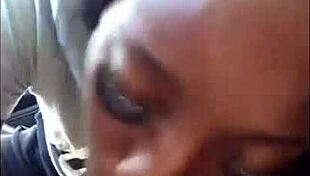 Ebony chick sucking white dick sloppy and wet 😏