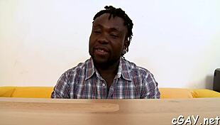 Sophisticated gay fellow endures deep anal drilling