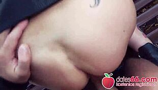 Weird-Looking German Granny Rubina Takes Huge Cock In Public!