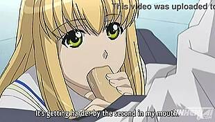 Hentai booty student at college outdoor scene