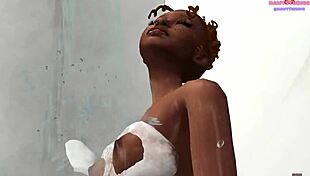 Mae and Step-Brother Moriah in Shower Early Morning