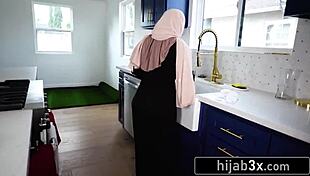 Busty Muslim wife Tokyo Lynn keeps American husband raging with desire!