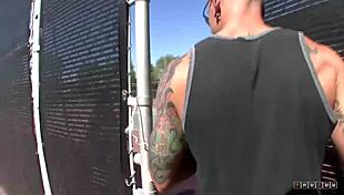 Horny Muscular Hunk Blasts Babe with Messy Cum Load