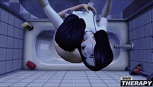 gothic babysitter in sims therapy fucks big brother 😈